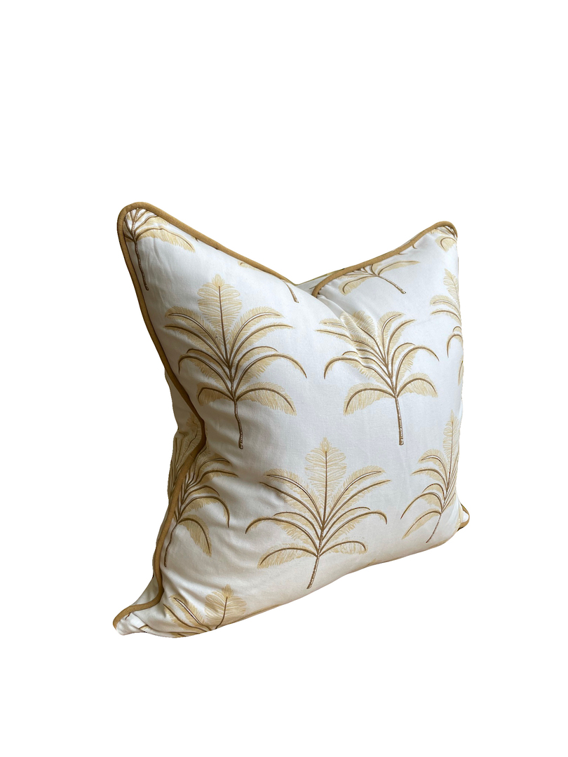 HAMPTONS RANGE PALM TREE CUSHION COVER WITH PIPING image 1